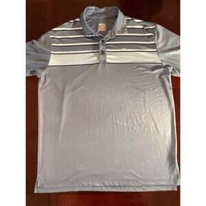 Callaway Mens Opti-Dri Golf Polo Shirt Blue Striped Short Sleeve Large